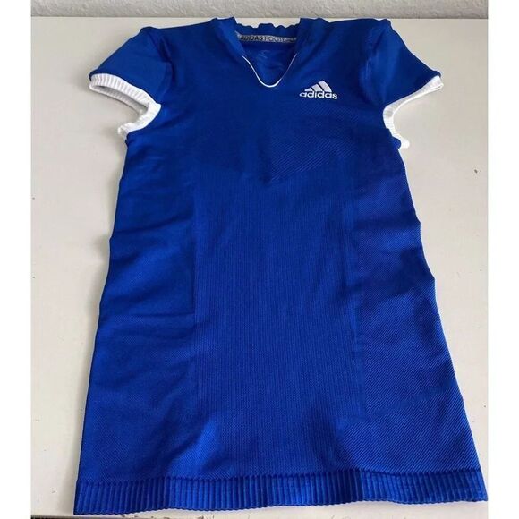 Adidas Techfit Primeknit Football Jersey Men’s Sz L Blue Compression Fit NO TAG - Picture 1 of 12